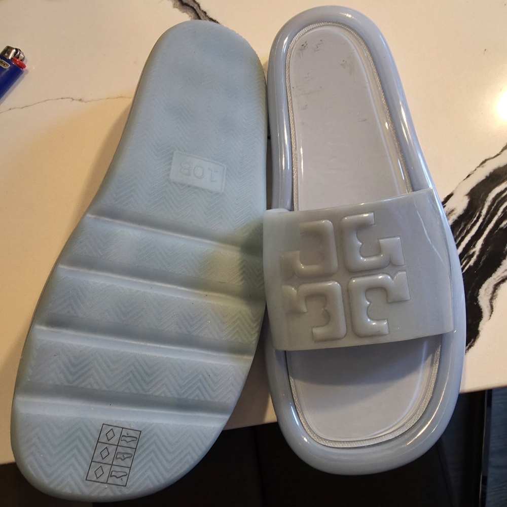 Light Blue Slide Sandals By TORY BURCH NEW